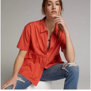 Anthropologie Porridge  Faye Tiered Blouse Sz Small